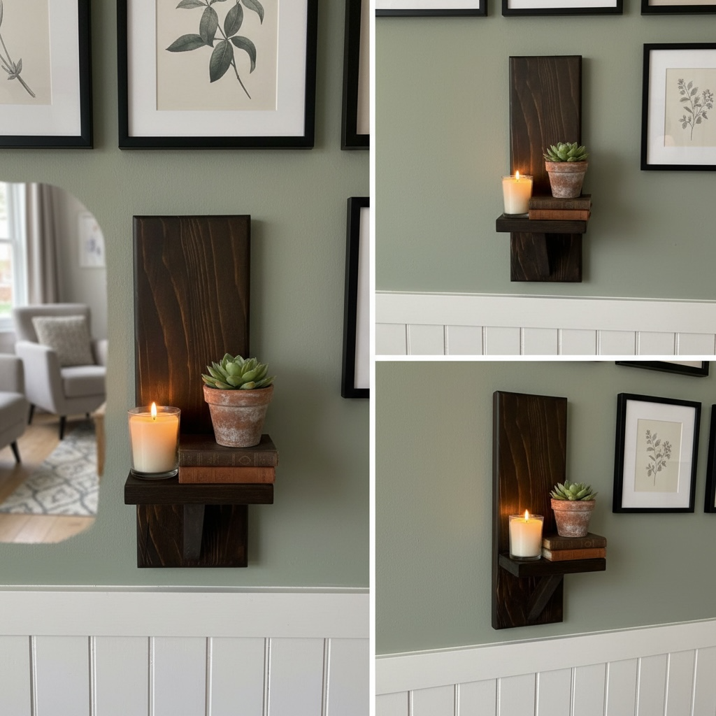 Cottage Wooden Wall Shelf