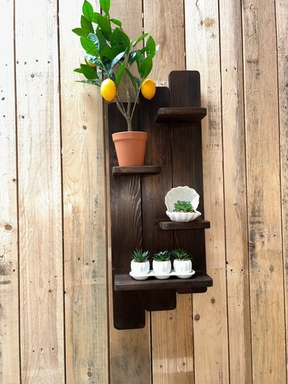Rustic Reclaimed 4 Tier Floating  Shelf