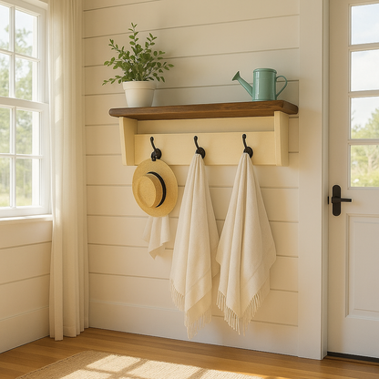 Floating Contemporary Coat Rack & Shelf