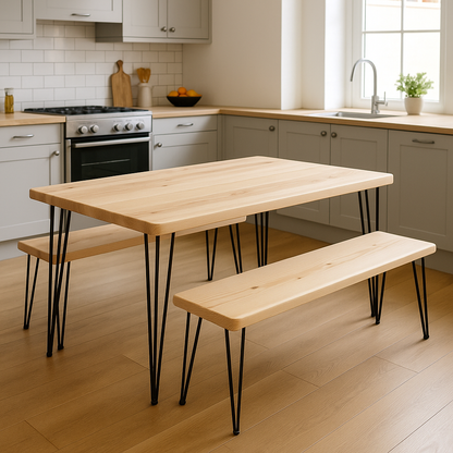 Farmhouse Inspired Pine Table & Bench