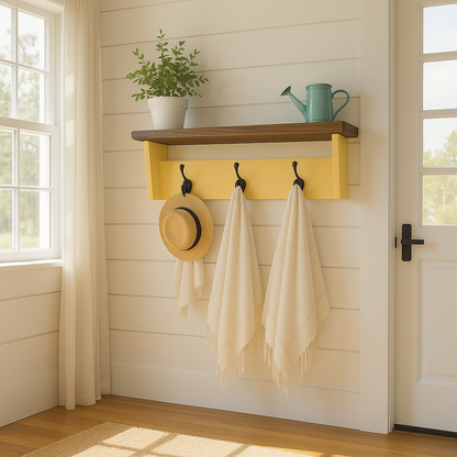 Floating Contemporary Coat Rack & Shelf