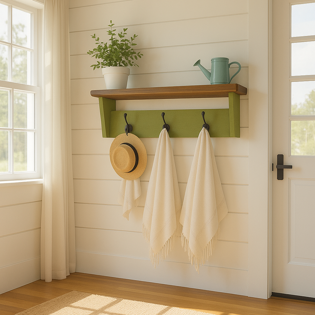 Floating Contemporary Coat Rack & Shelf