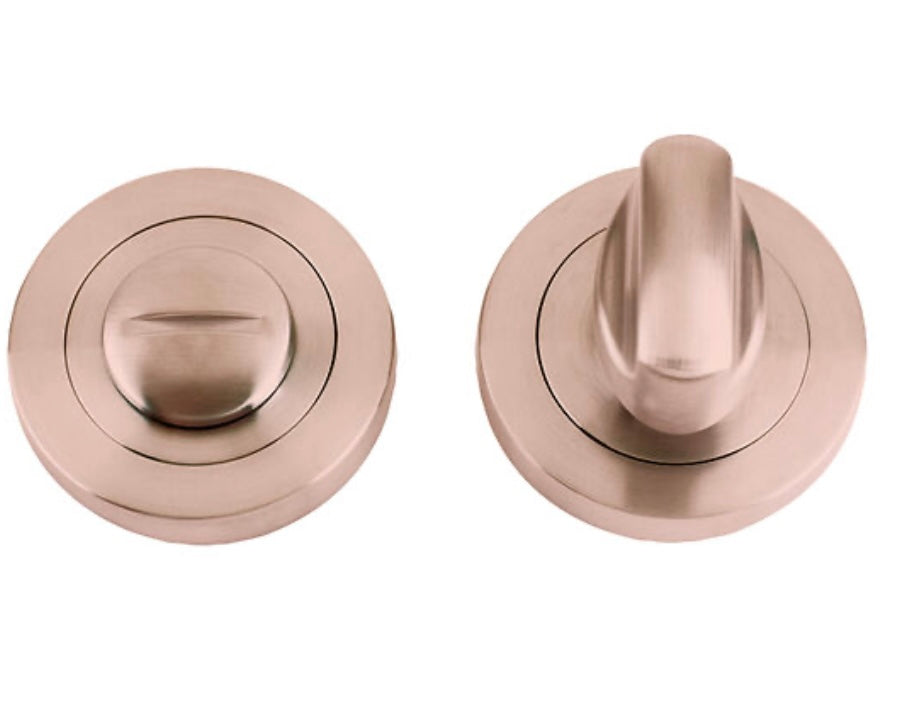 Zoo Stanza Hardware, Bathroom Turn & Release, Tuscan Rose Gold -