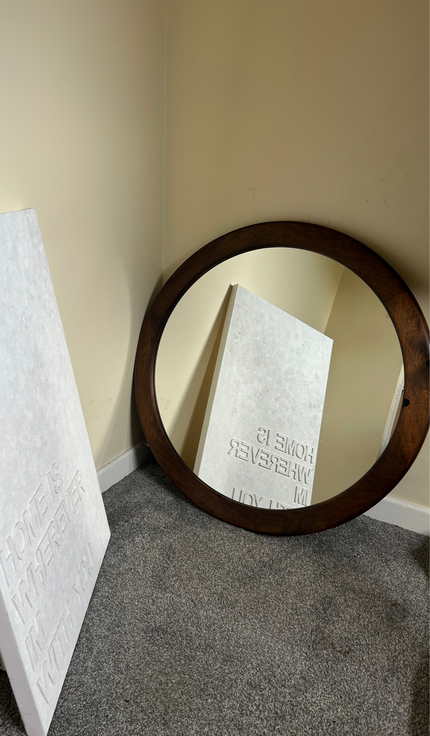 The Burford Round Walnut Mirror