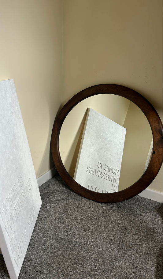 The Burford Round Walnut Mirror