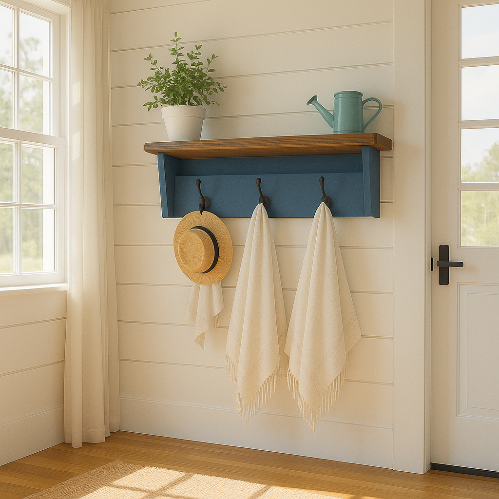 Floating Contemporary Coat Rack & Shelf