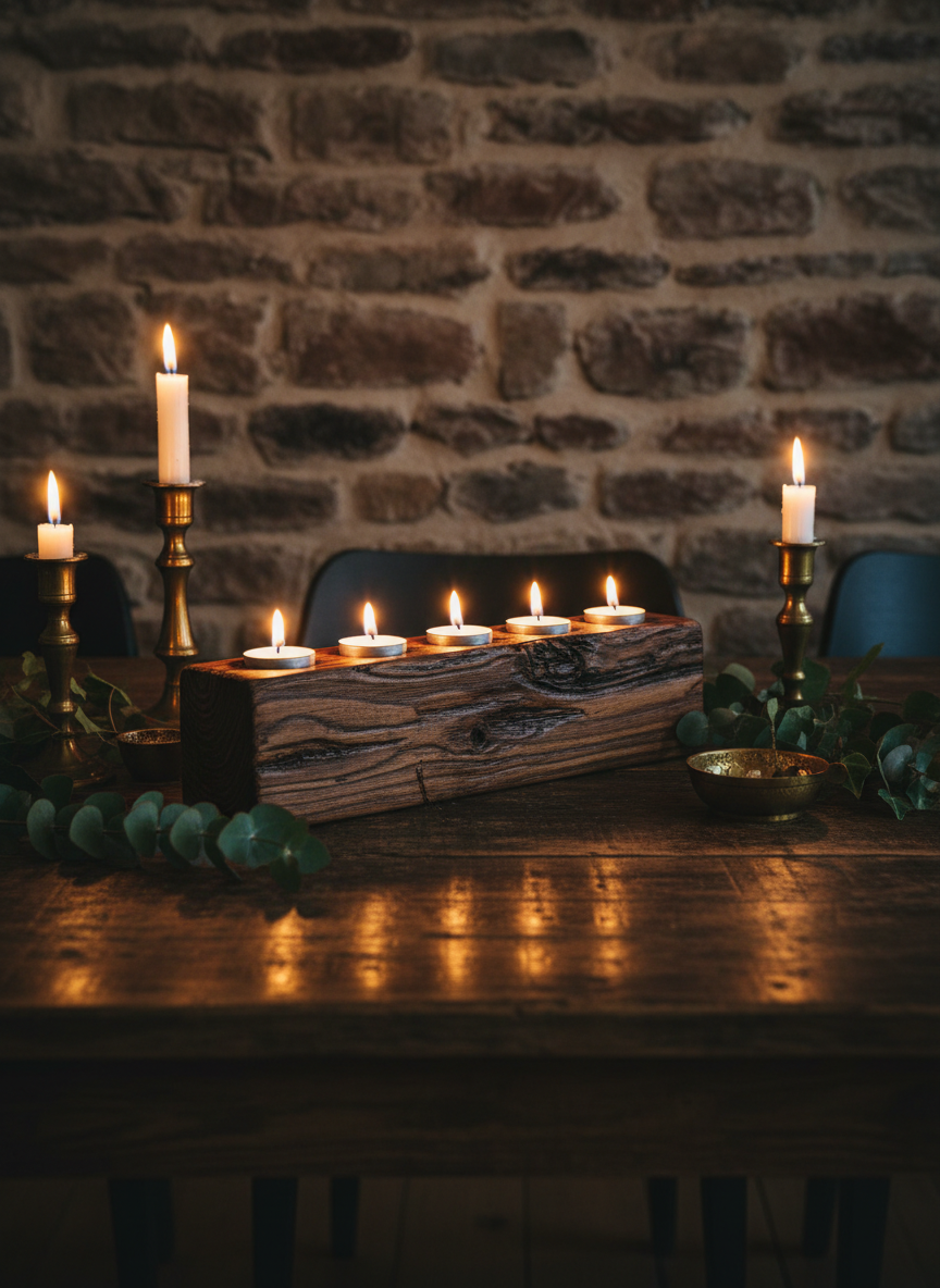 Handcrafted Reclaimed Wood Tea Light Holders