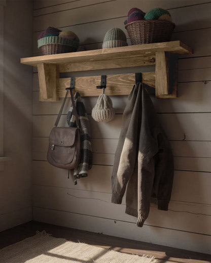 Handmade Farmhouse Coat Rack with Shelf