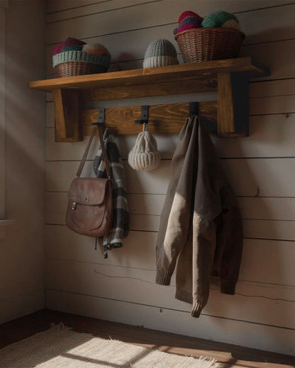 Handmade Farmhouse Coat Rack with Shelf
