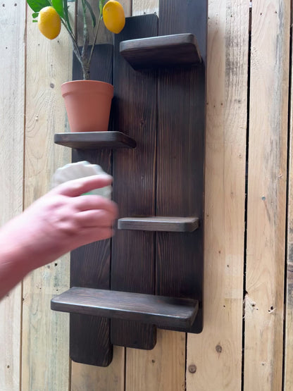 Rustic Reclaimed 4 Tier Floating  Shelf